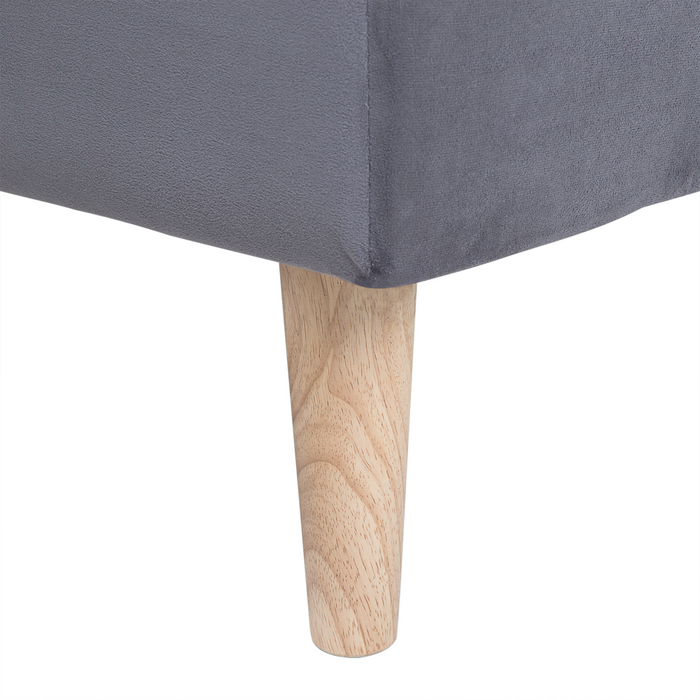 Divano letto grigio scuro a 3 posti con schienale reclinabile trapuntato