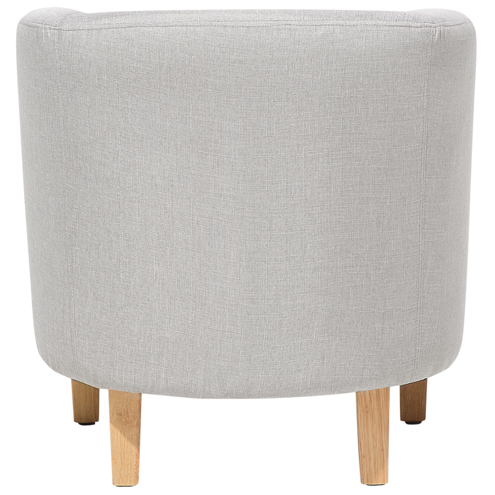 Set poltrona e poggiapiedi Sedia a pozzetto con rivestimento in tessuto grigio