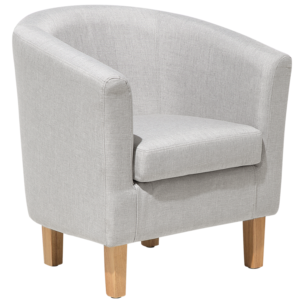 Set poltrona e poggiapiedi Sedia a pozzetto con rivestimento in tessuto grigio