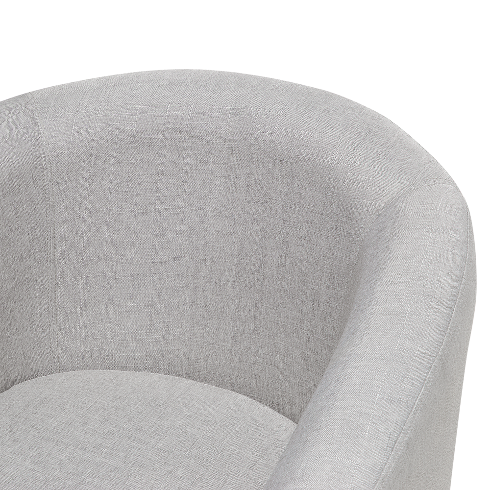 Set poltrona e poggiapiedi Sedia a pozzetto con rivestimento in tessuto grigio