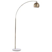 Lampada da Terra Ottone Colore Metallo 210 cm Paralume Orientabile Industriale