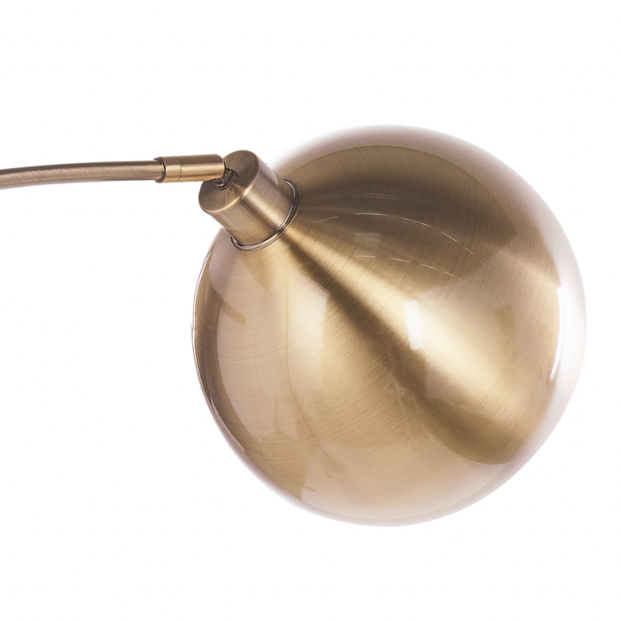 Lampada da Terra Ottone Colore Metallo 210 cm Paralume Orientabile Industriale