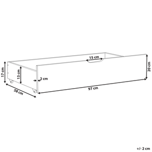 Set di 2 cassetti letto contenitore sottoletto in legno massello naturale con ruote
