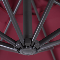 Ombrellone da giardino in tessuto bordeaux in acciaio 300 cm resistente agli agenti atmosferici