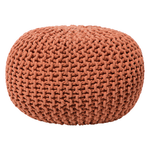 Pouf ottomana in cotone lavorato a maglia in rame con perline EPS riempimento rotondo piccolo poggiapiedi 40 x 25 cm
