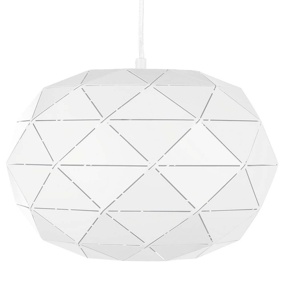 Lampada a Sospensione Elementi in Metallo Bianco Forma Globo 1 Luce Moderna