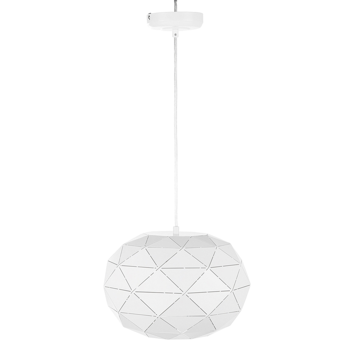 Lampada a Sospensione Elementi in Metallo Bianco Forma Globo 1 Luce Moderna