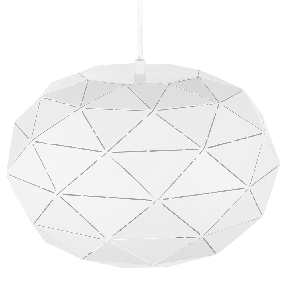 Lampada a Sospensione Elementi in Metallo Bianco Forma Globo 1 Luce Moderna