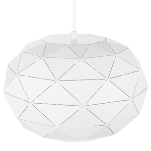 Lampada a Sospensione Elementi in Metallo Bianco Forma Globo 1 Luce Moderna