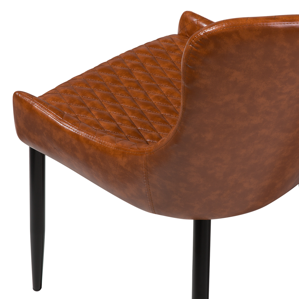 Set di 2 sedie da pranzo con rivestimento in ecopelle marrone stile eclettico glamour