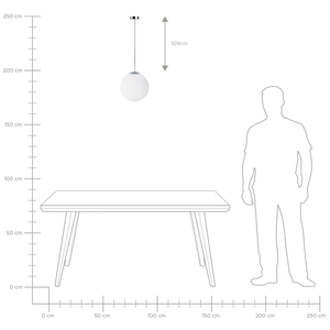 Lampada a Sospensione Vetro Bianco Elementi Argento Forma Globo 1 Luce Moderna