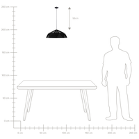 Lampada a Sospensione in Metallo Nero Forma Geometrica 1 Luce Moderna