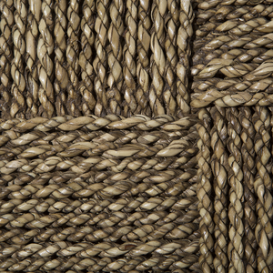 Tavolino in legno chiaro teak con poggiapiedi in alghe stile rustico grezzo