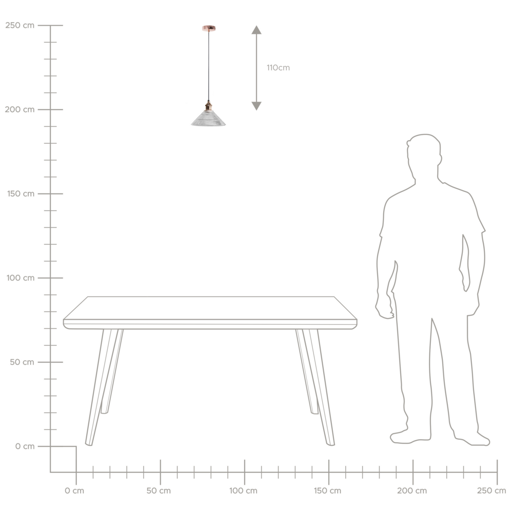 Lampada a Sospensione lampadario Industriale Vintage Rame Vetro Trasparente
