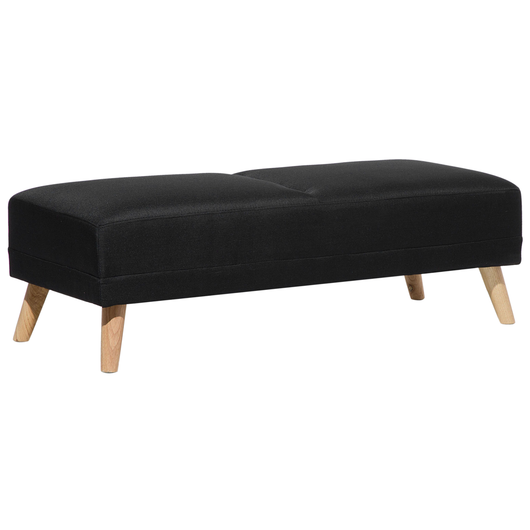 Gambe in legno massello rettangolari imbottite in tessuto Nero ottomana moderno minimalista