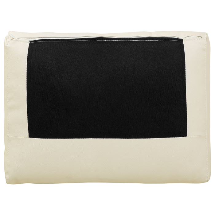 Poltrona Club Chair Beige Rivestimento in pelle crosta Gambe cromate Design retrò