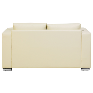 Set di divani Suite 3+2+1 Rivestimento in pelle crosta beige chiaro Gambe cromate Poltrona 3 posti Poltrona Bundle