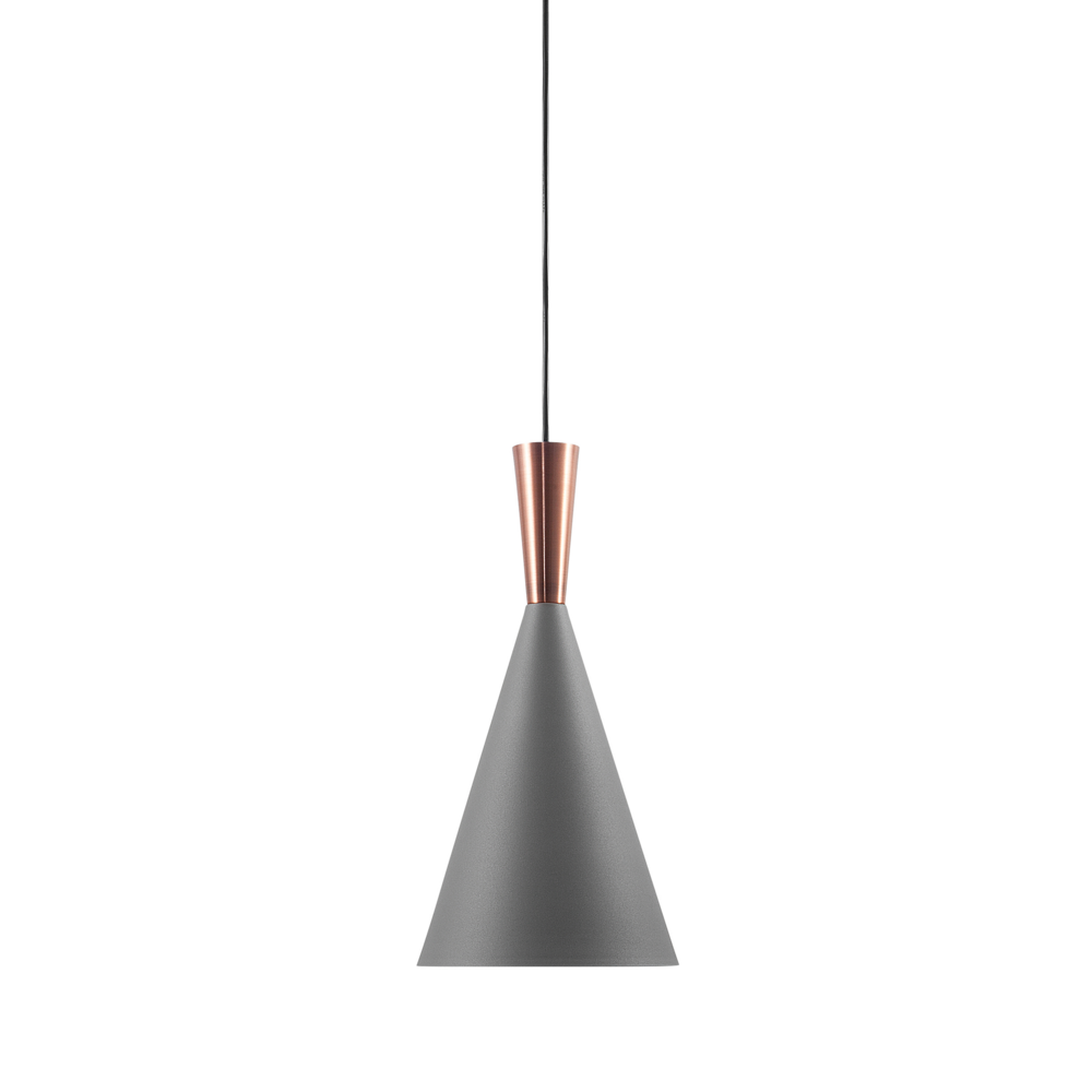 Lampada a sospensione a sospensione con paralume grigio cono geometrico dal design moderno e minimalista
