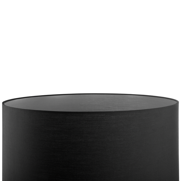 Lampada da terra Nero Poli cotone Paraluce a tamburo 157 cm Treppiede