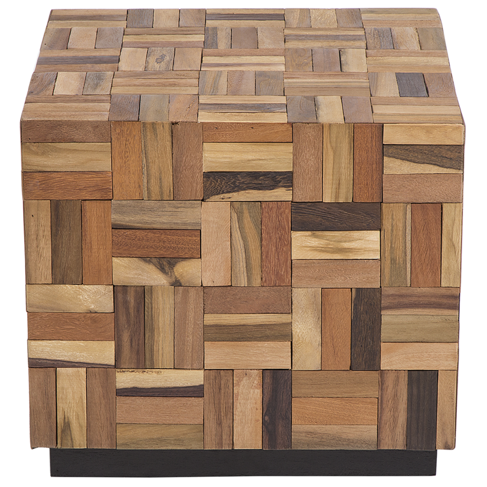 Tavolino da caffè in legno chiaro Teak Cube Tavolino con in stile rustico