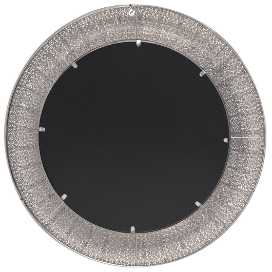 Specchio da parete in argento rotondo da 80 cm con decorativo dipinto