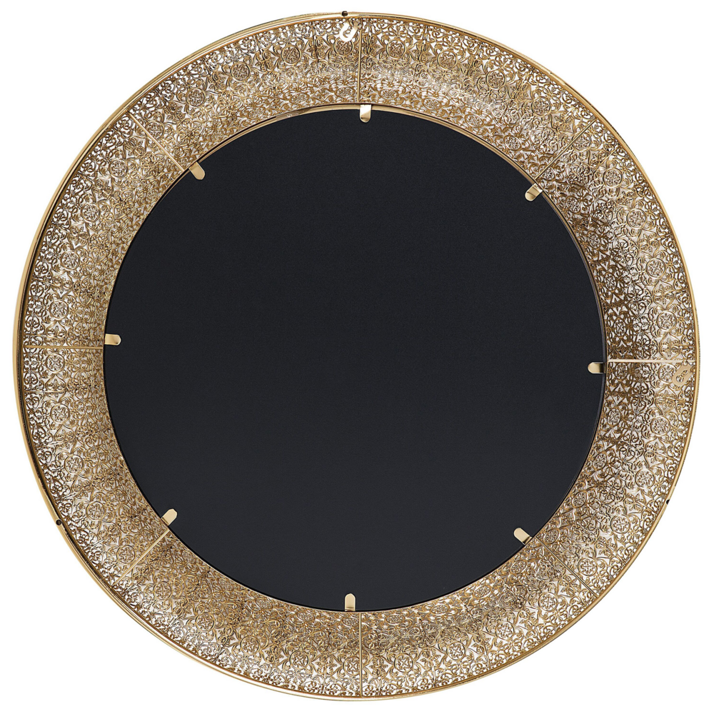 Specchio da parete da appendere tondo dorato 80 cm elemento decorativo dipinto