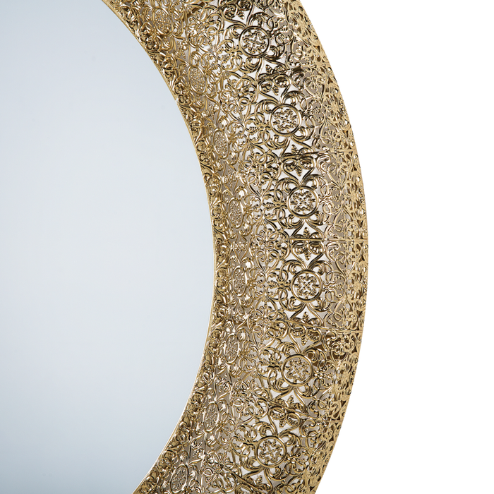 Specchio da parete da appendere tondo dorato 80 cm elemento decorativo dipinto