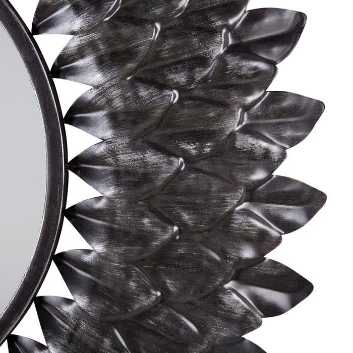 Specchio da parete argento 70 cm rotondo a forma di sole