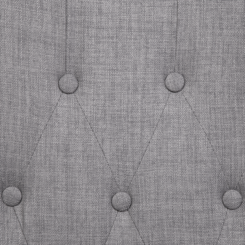 Sedia Wingback con gambe nere imbottite grigie in stile scandinavo