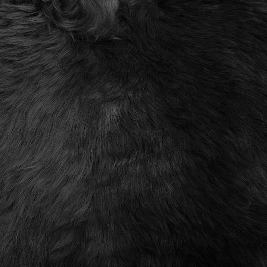 Tappeto in pelle di pecora Nero 65 x 110 cm a pelo lungo naturale in stile rustico