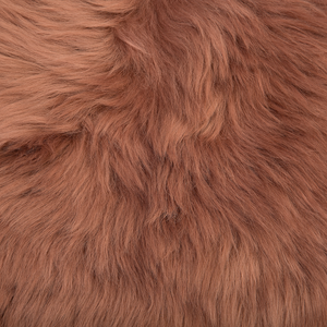 Tappeto in pelle di pecora marrone 65 x 110 cm a pelo lungo naturale in stile rustico