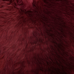 Pelle di montone rosso chiaro 65 x 110 cm naturale a Pelo Lungo in stile rustico