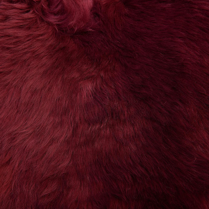 Pelle di montone rosso chiaro 65 x 110 cm naturale a Pelo Lungo in stile rustico