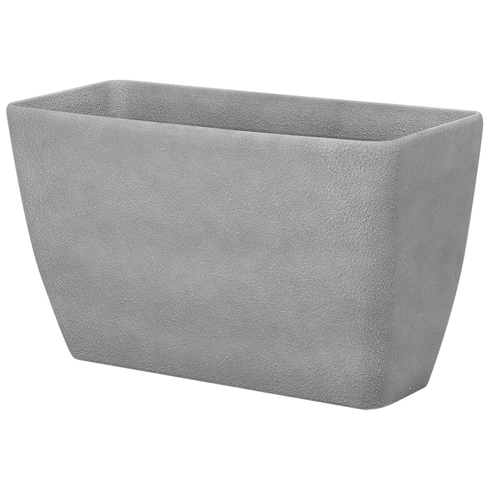 Set di 2 Vasi per Piante in Simil Pietra Grigia Rettangolari Varie Misure