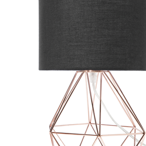 Lampada da Tavolo Paralume Nero Industrial Struttura a gabbia Rame