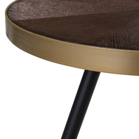 Tavolino Nero Effetto Legno Base dorato Soggiorno stile moderno