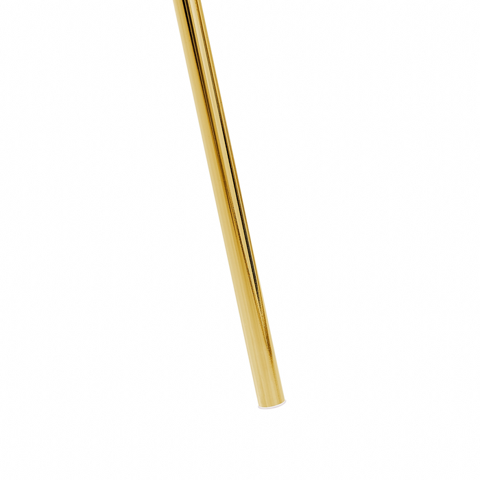 Lampada da terra in metallo dorato 148 cm con supporto per treppiede in tessuto bianco