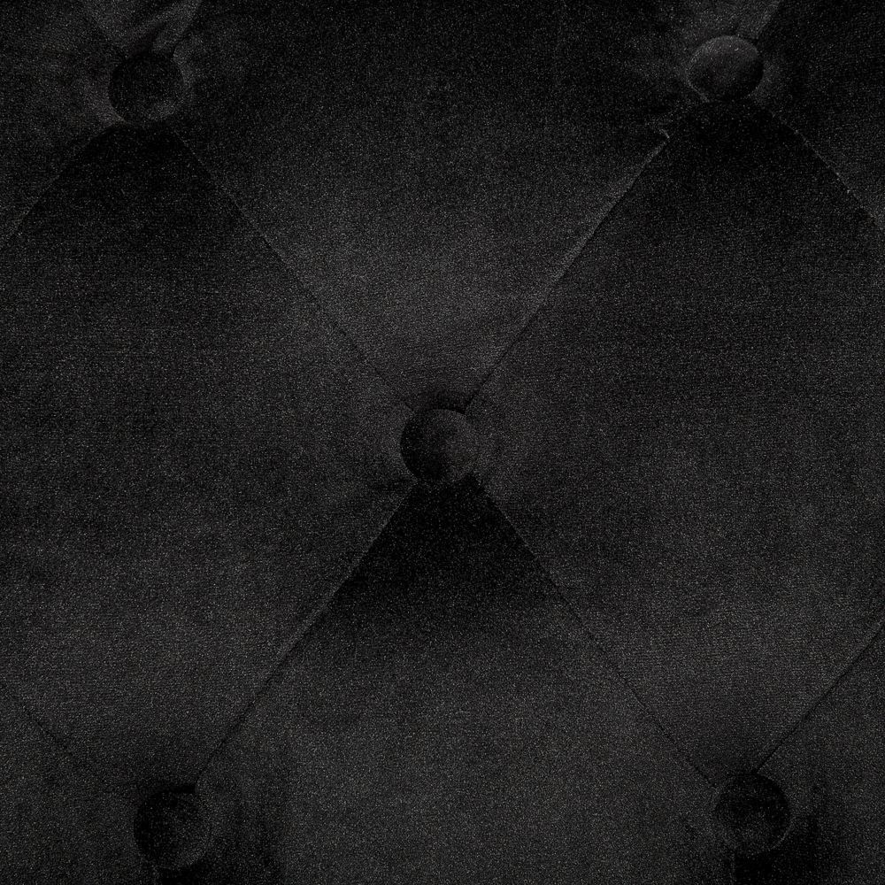 Divano a 3 posti in velluto Nero stile Chesterfield con schienale basso