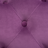 Divano a 3 posti in velluto viola stile Chesterfield con schienale basso