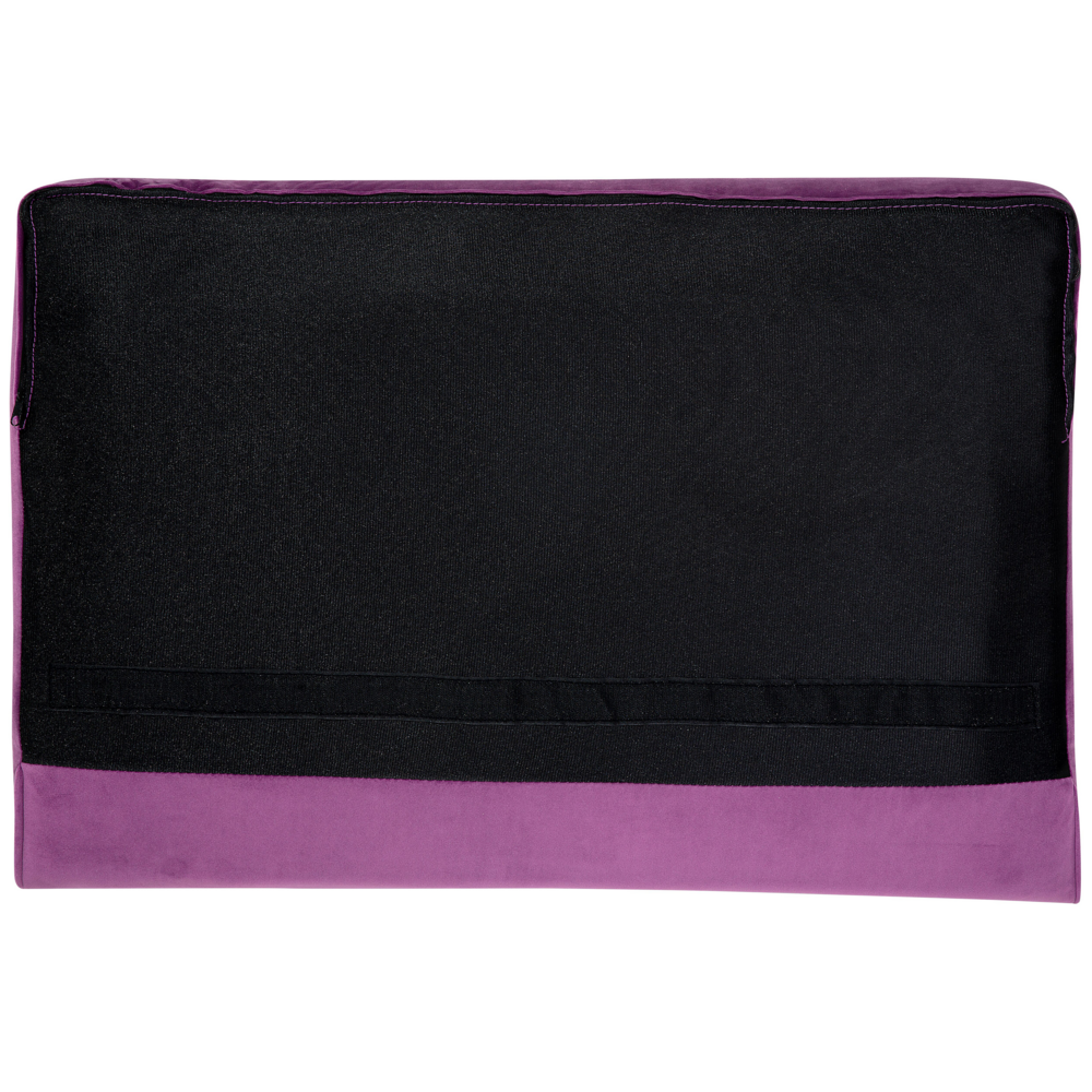 Divano a 3 posti in velluto viola stile Chesterfield con schienale basso