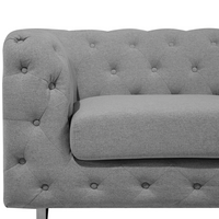 Divano Chesterfield a 2 posti grigio chiaro capitonnè sofà soggiorno