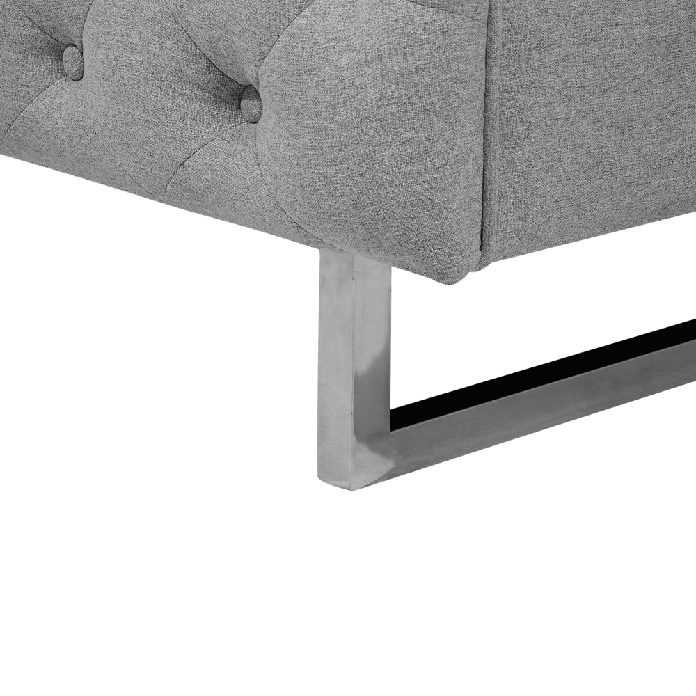 Divano Chesterfield a 2 posti grigio chiaro capitonnè sofà soggiorno