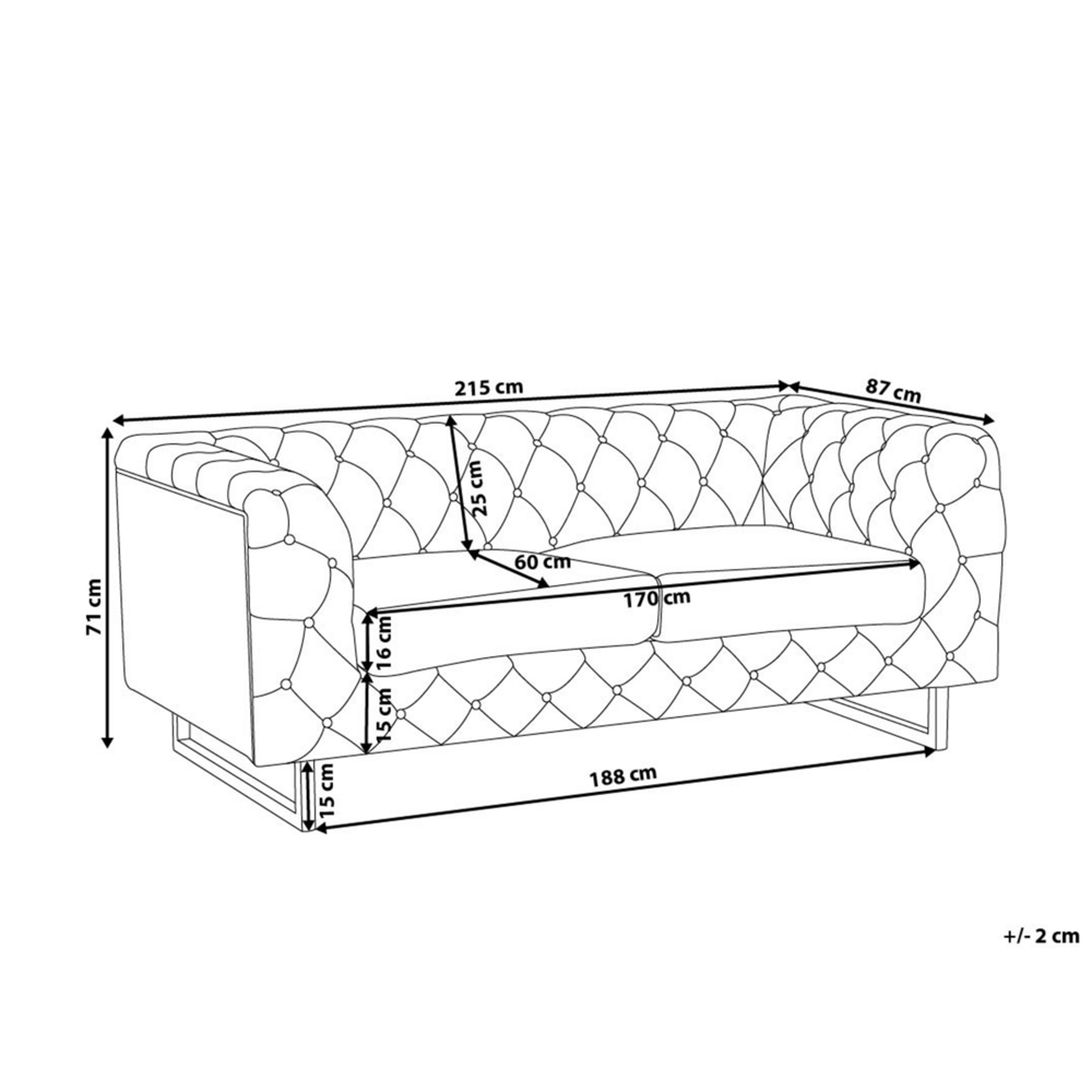 Divano Chesterfield a 3 posti grigio chiaro capitonnè sofà soggiorno