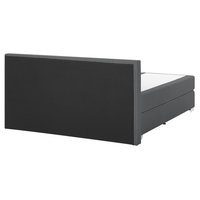 Letto Boxspring in Tessuto Grigio con Materasso a Molle 160 x 200 cm