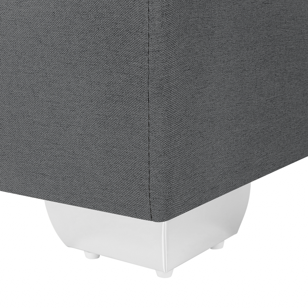 Letto Boxspring in Tessuto Grigio con Materasso a Molle 160 x 200 cm