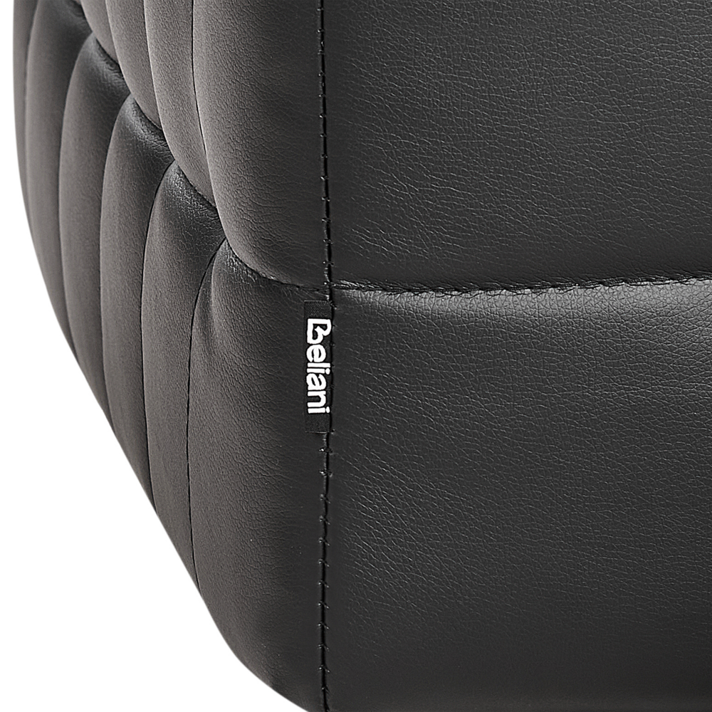 Panca per camera da letto imbottita in ecopelle nera ottomana con contenitore