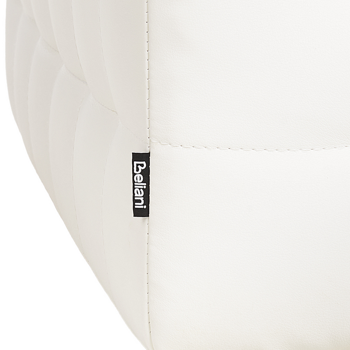 Panca per camera da letto con tappezzeria trapuntata in ecopelle bianca ottomana con contenitore