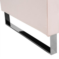 Poltrona Tessuto Rosa Slitta Gambe Argento Salotto Moderno soggiorno