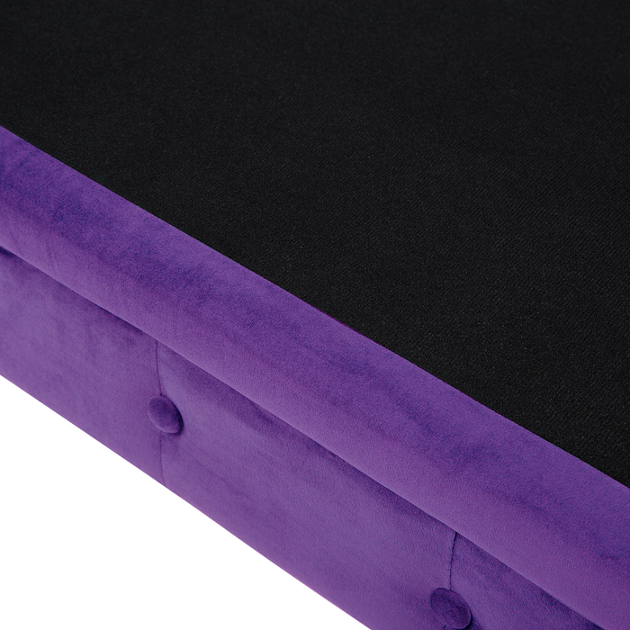 Set da soggiorno Chesterfield rivestimento in tessuto di velluto viola gambe in legno scuro divano a 3 posti + poltrona contemporanea