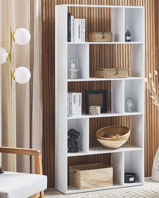 Libreria Bianca 174 x 83 cm Scaffali Grandi e Piccoli Scandinavi